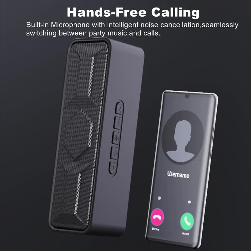 Bluetooth Speaker Portable Wireless,10W Dual Driver Stereo Loud Bass,TWS FM TF USB AUX Hands-Free,BT 5.0 10H Home Outdoor Party