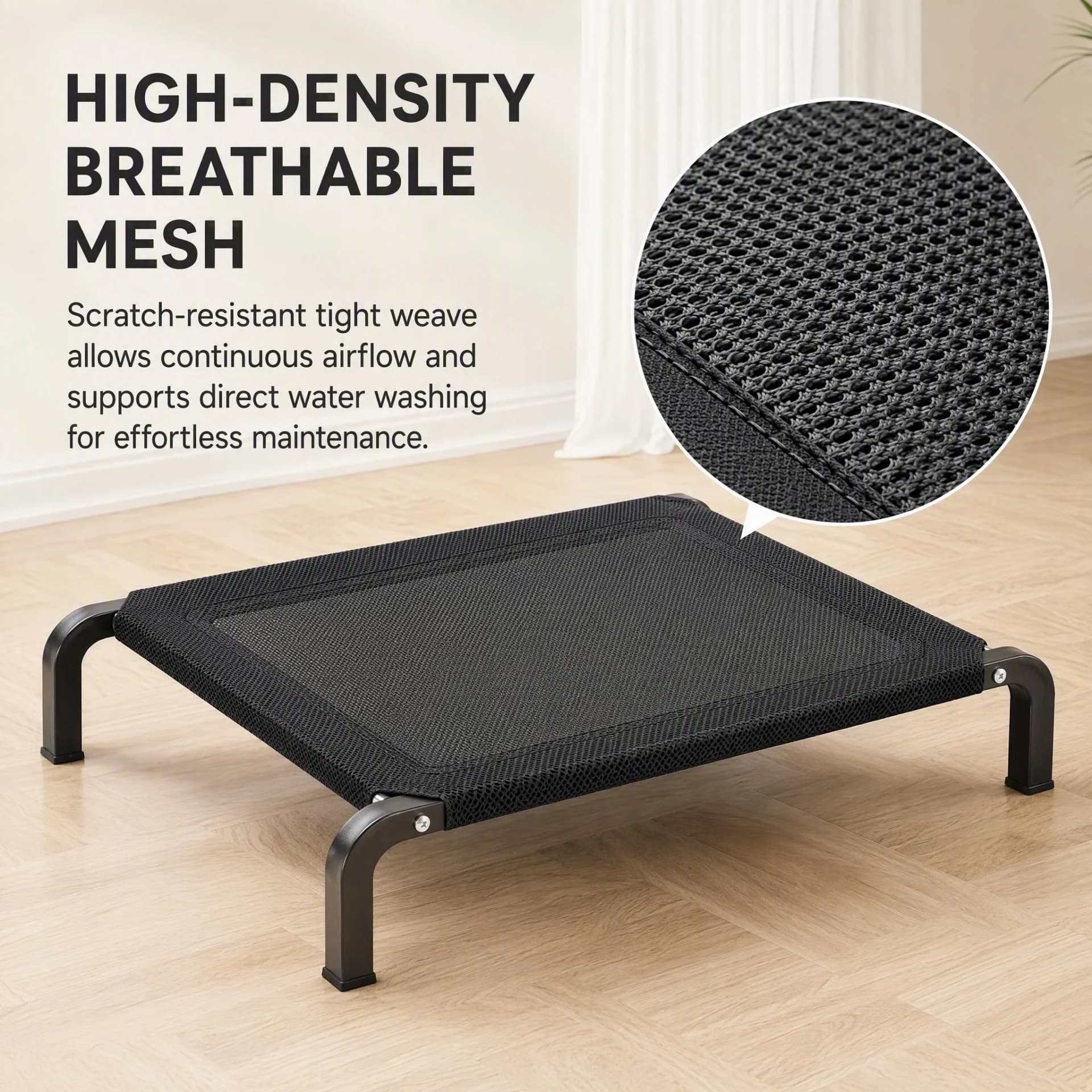 Elevated Dog Bed with Chew-Proof Steel Frame
