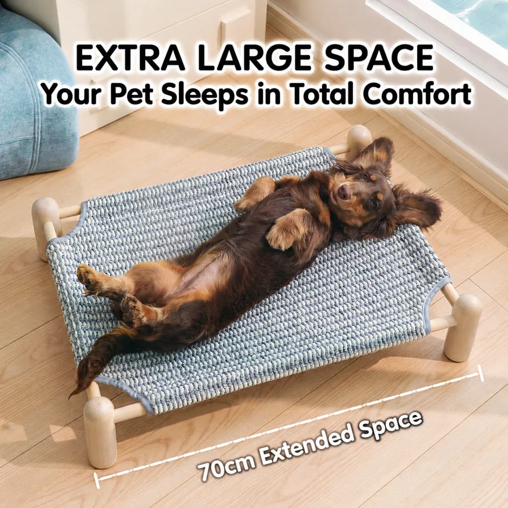 Elevated Wooden Frame Pet Cot