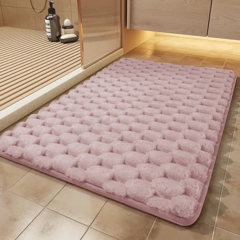 Soft Solid Color Bath Mat Water Absorbent
