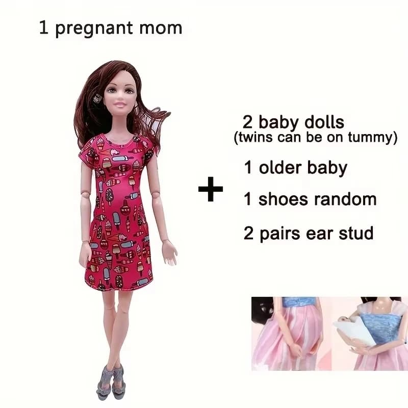 Pregnant Mom Doll with Baby Playset