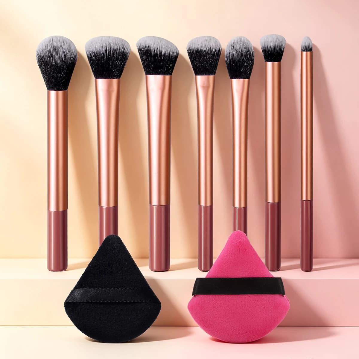 Professional Makeup Brush Set With Powder And Blush