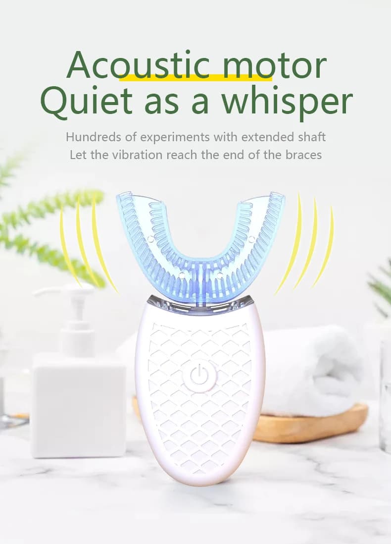 Electric Sonic Toothbrush USB Rechargeable U-Shaped