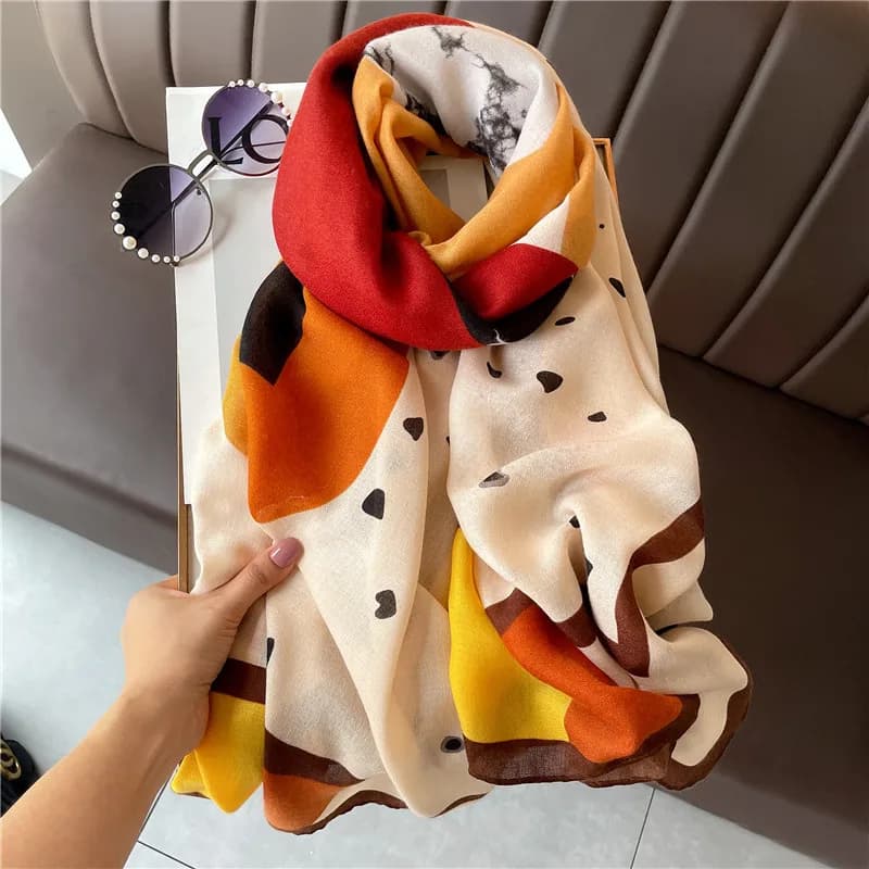 Lightweight Cotton Linen Long Scarf Wrap