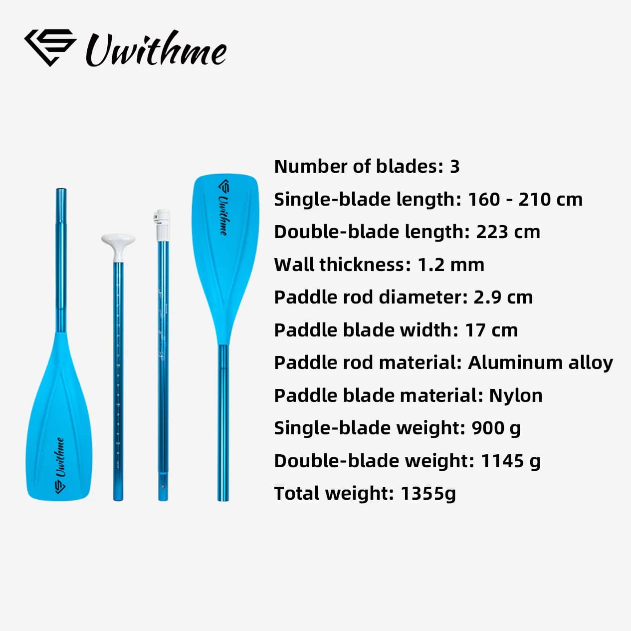 Dual-Purpose Adjustable SUP and Kayak Paddle