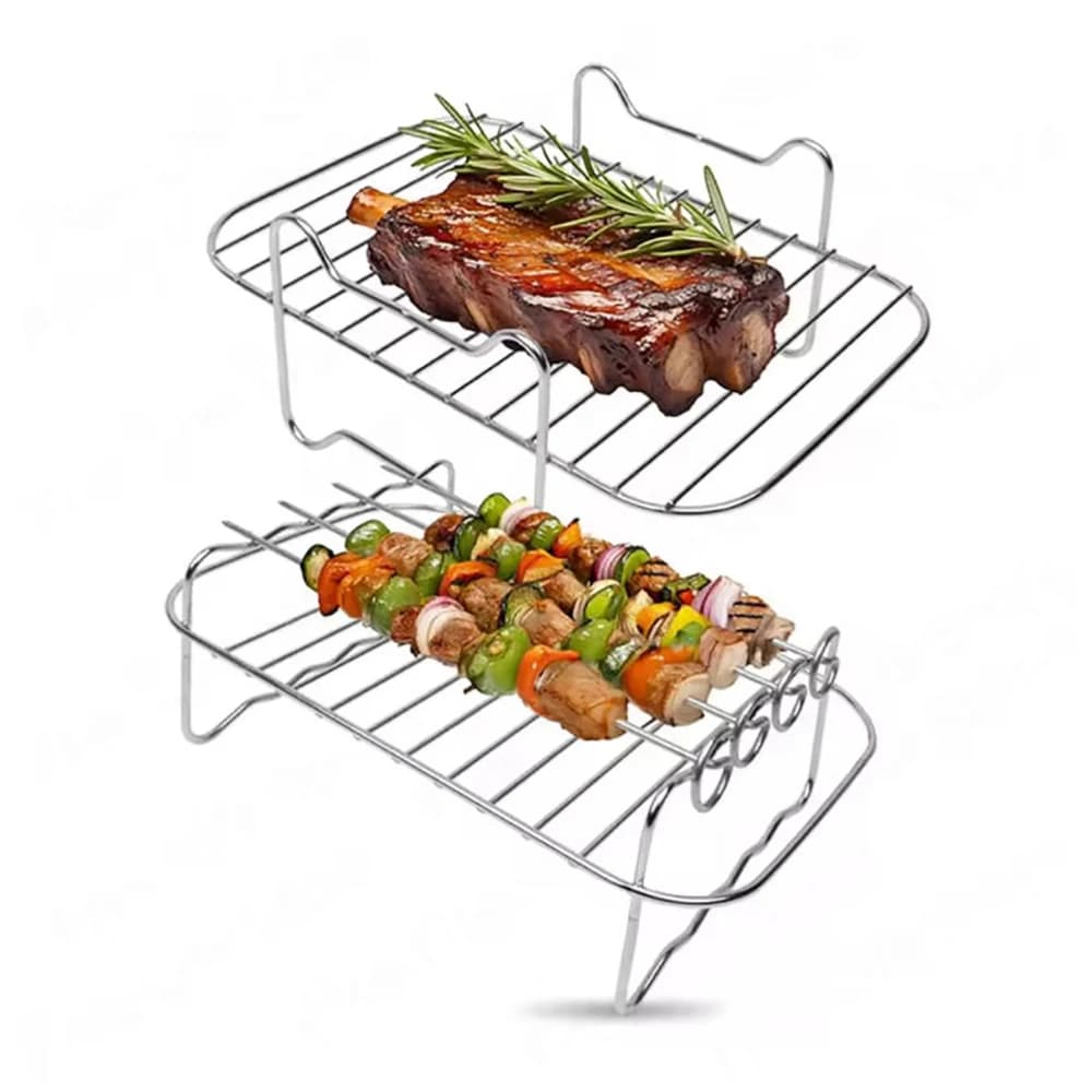 Air Fryer Accessories for Ninja Foodi Dual Zone DZ201 DZ401 AF300 AF400 7.6L-9.5L Silicone Basket/Muffin Cup/BBQ Rack/Gloves