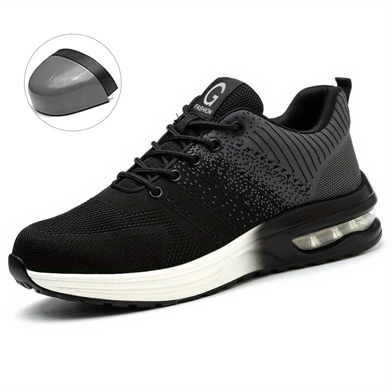 Steel Toe Work Shoes for Men Women  Anti-Smash Anti-Puncture Blue Safety Shoes Breathable Lightweight Air Cushion Work Shoes