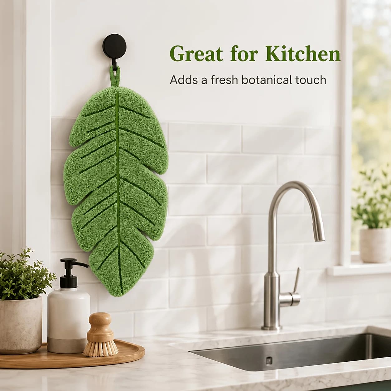 Leaf-Shaped Hand Towels, 2-Pack