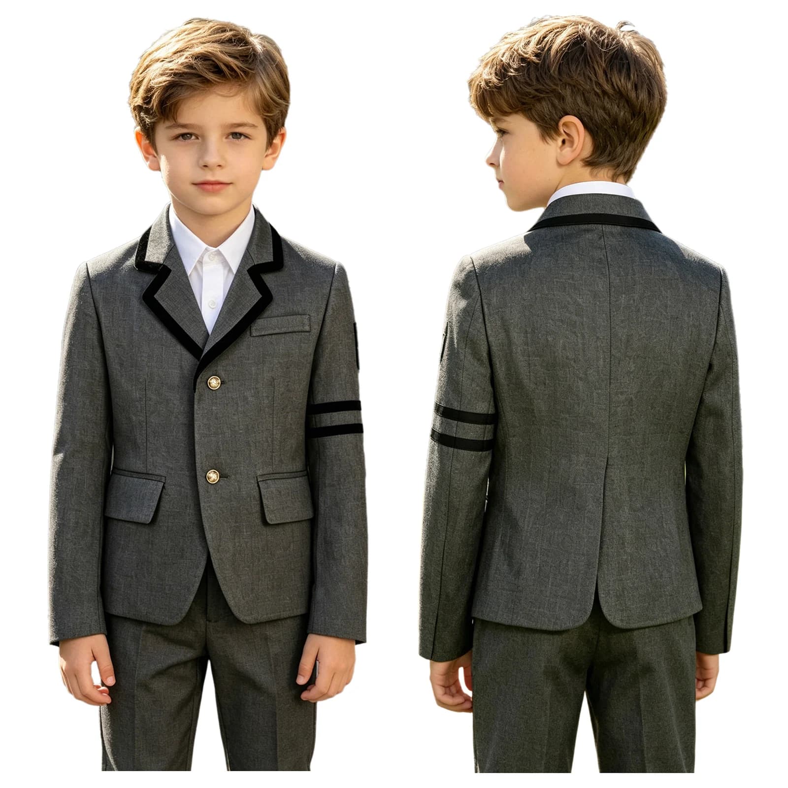 Kids School Uniform Blazer with Flap Pockets