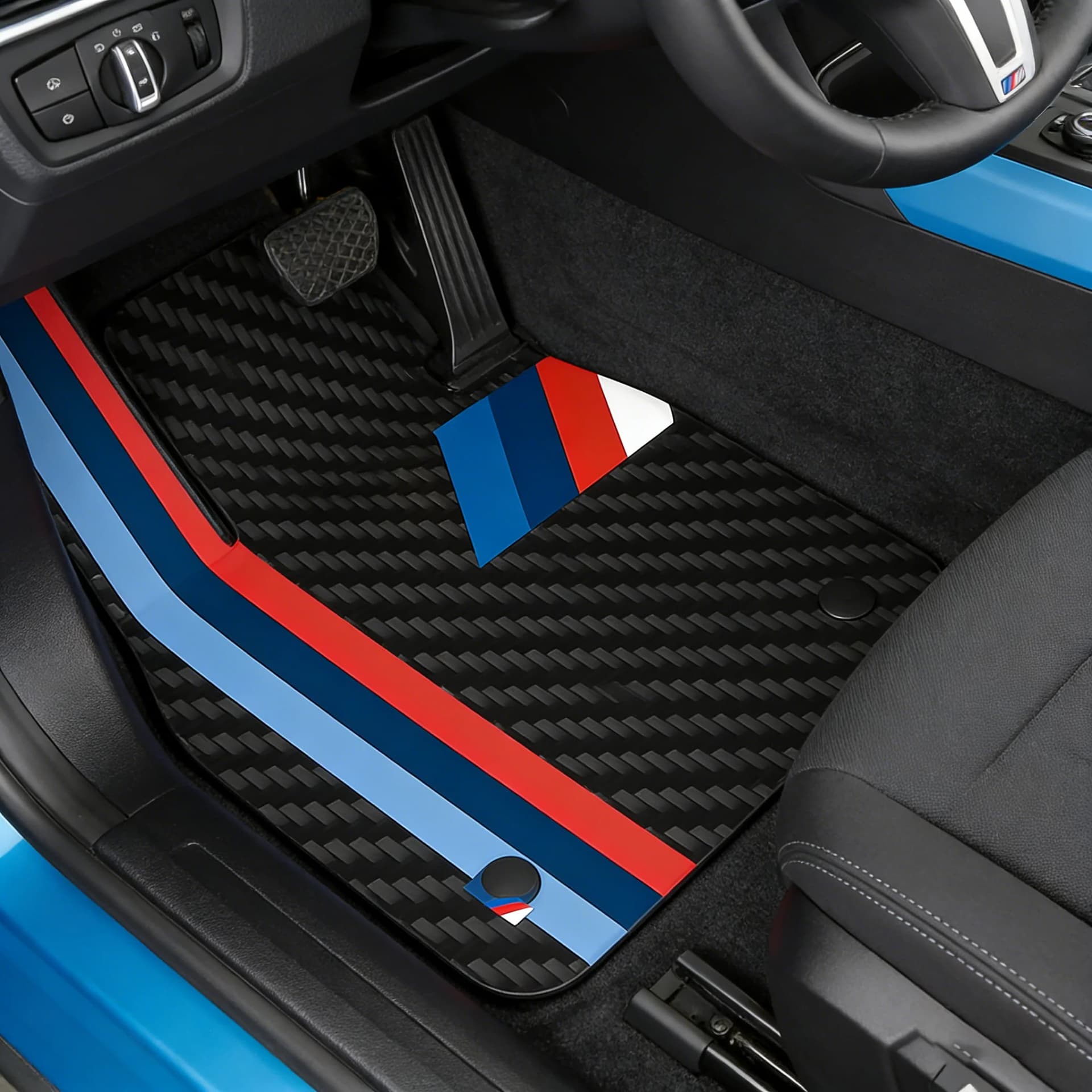 Car Floor Mats Wear-Resistant Black White