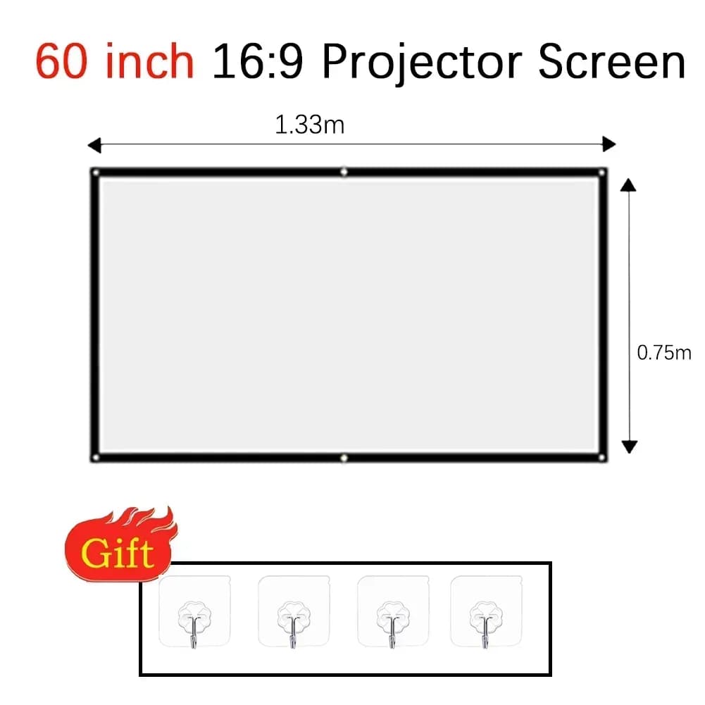 Projector Screen Fabric 60-150 Inch