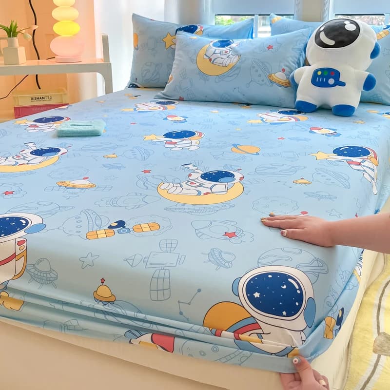Cotton Fitted Sheet for Kids with Car Print