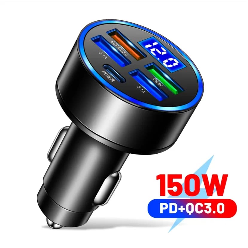 250W PD Car Charger with Digital Display