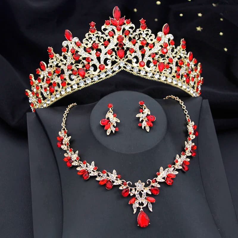 Bridal Jewelry Sets for WomenTiaras and Necklace Earrings Sets for Wedding Dress Party Birthday Costume Accessories