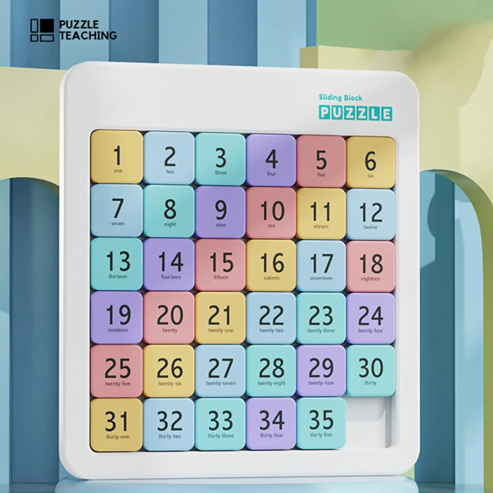 6x6 Magnetic Sliding Number Block Puzzle