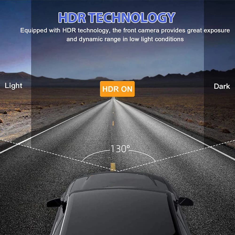 Dash Cam W/ IR Night Vision Loop Recording & 2" IPS Screen 1080P 3 Camera ， DVR recorder, video recorder, Vehicle DVR