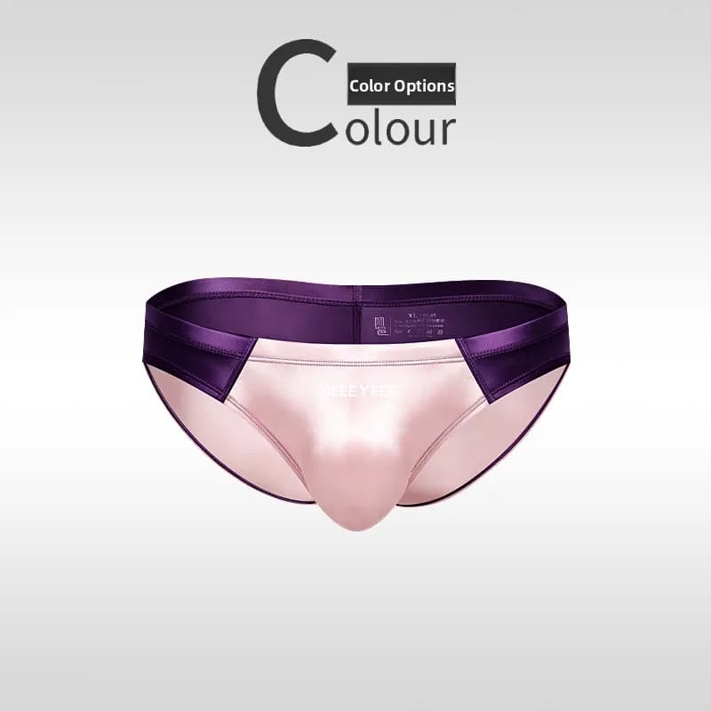 Low-Waist Satin Breathable Men's Sports Briefs