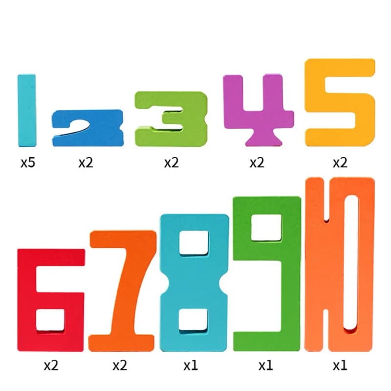 Wooden Digital Blocks Stacking Puzzle Toy