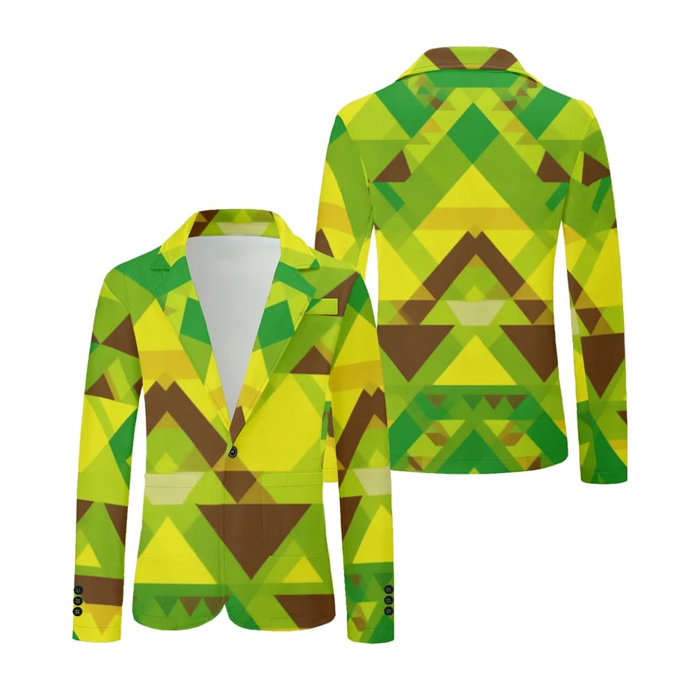Men's Geometric Print Oversized Blazer
