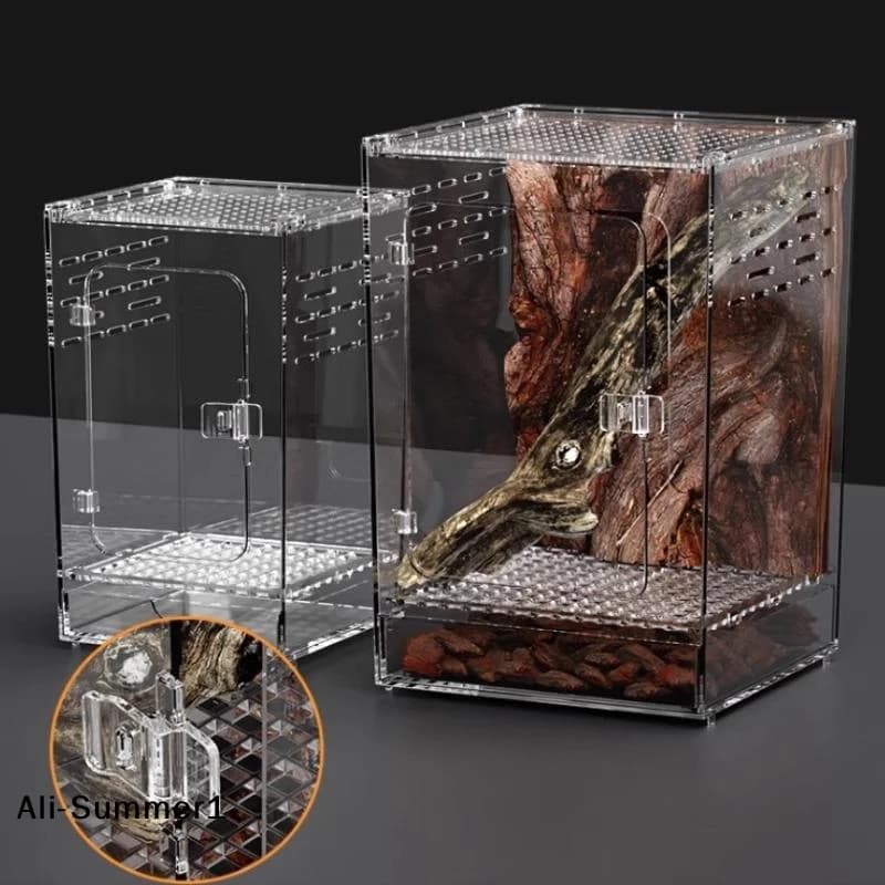 Transparent Acrylic Reptile Breeding Terrarium Box