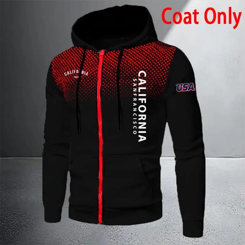 Men's Casual Zip Hooded Tracksuit