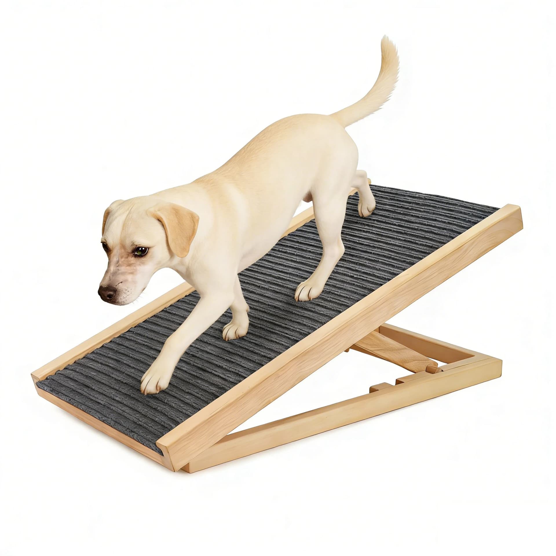 Adjustable Wood Pet Ramp with Foldable Design