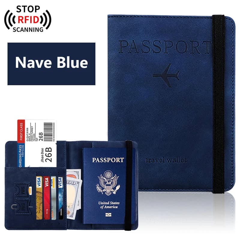 Passport Holder Wallet with RFID Blocking