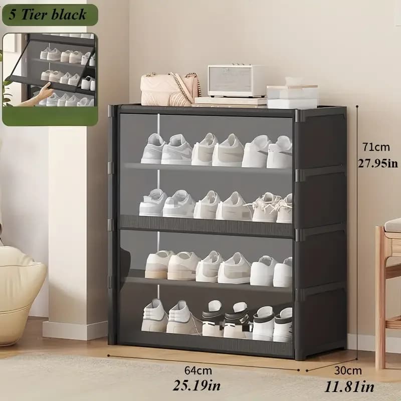 Transparent Large Shoe Rack with Dust Cover