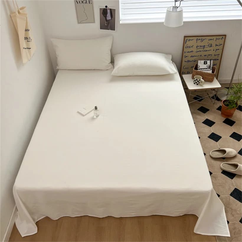 Pure Cotton Flat Sheet Nordic Grid Pattern