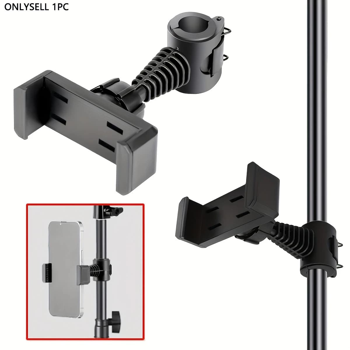 1 Universal Phone and Tripod Accessory, 360° Rotatable, Bicycle Motorcycle Phone Holder, Suitable for Smartphone Accessories