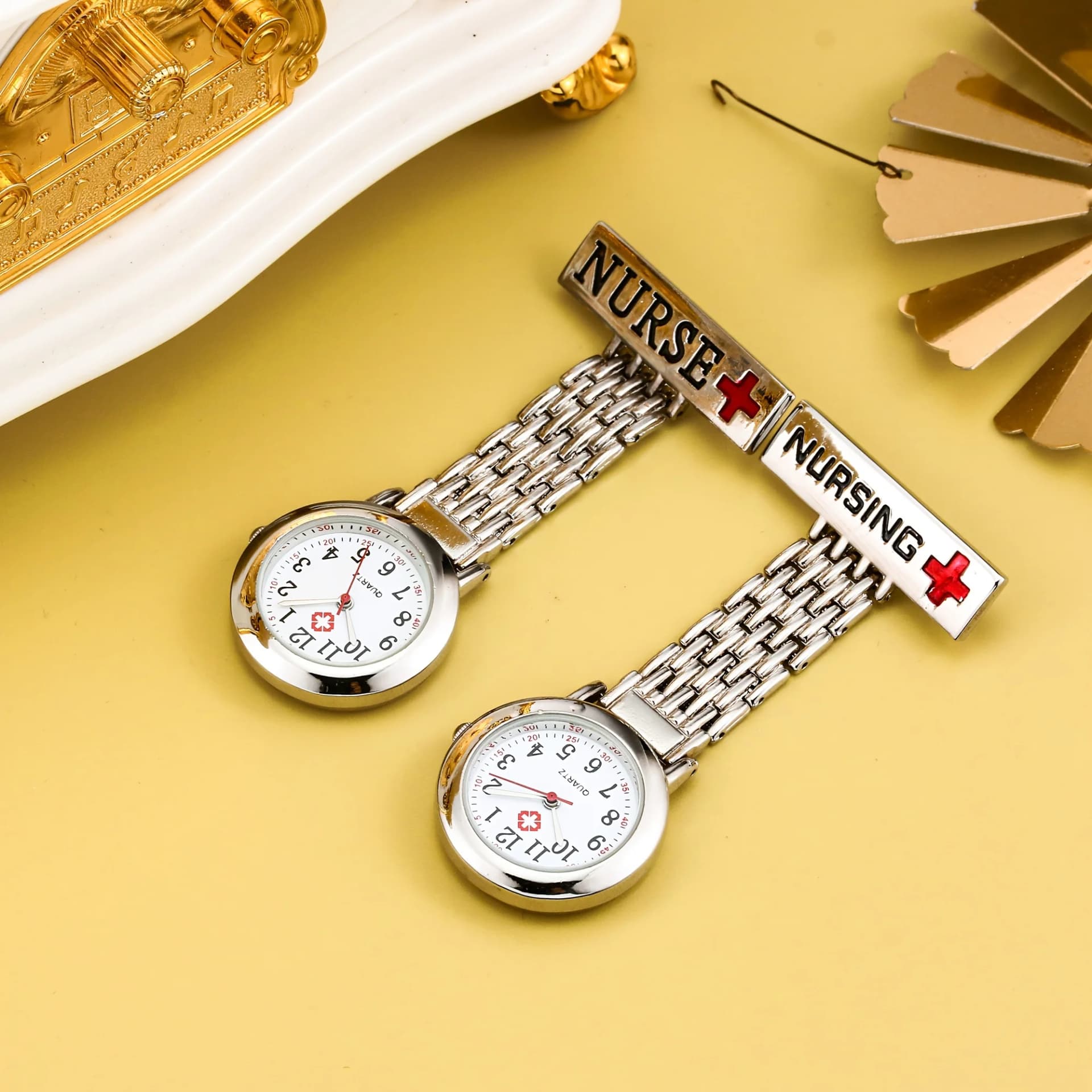 Nursing Pocket Watch with Table Clip