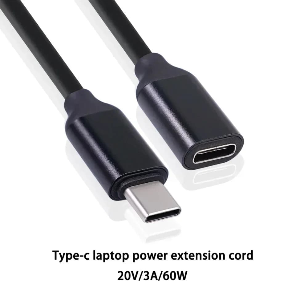 USB C Data Cables 60W Type-c Extension Cord Type-c Male To Female 3A Extension Cable Gold-plated Extensor Charger Wire Connector