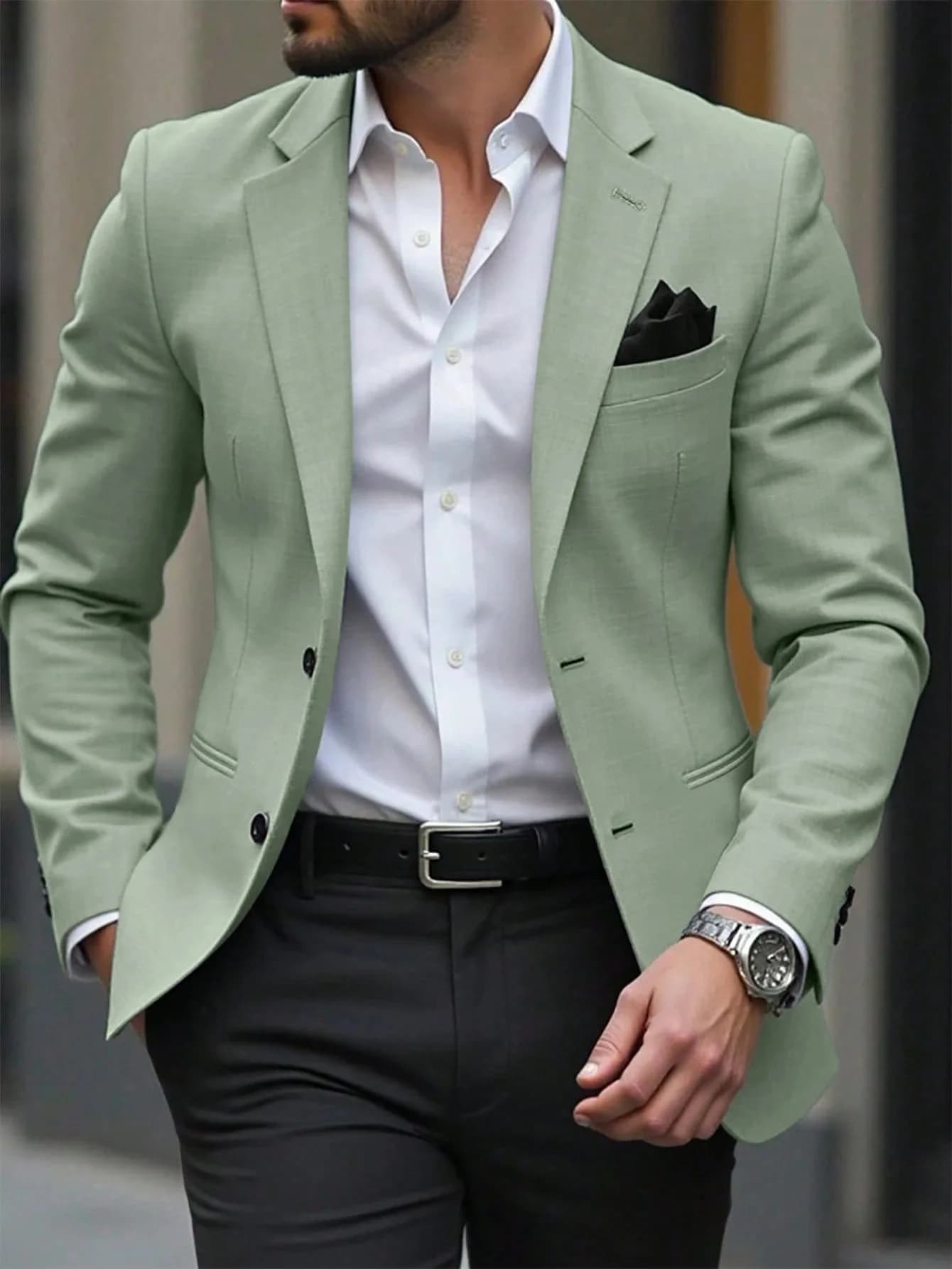 Men's Slim Fit Solid Color Blazer
