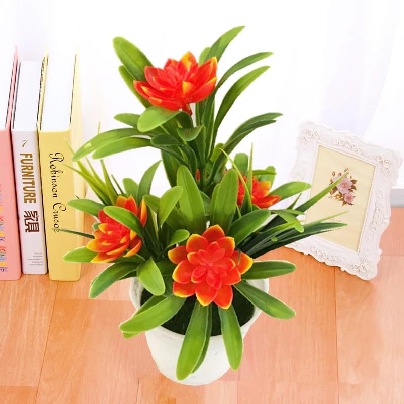Artificial Lotus Flower Plant Pot Arrangement