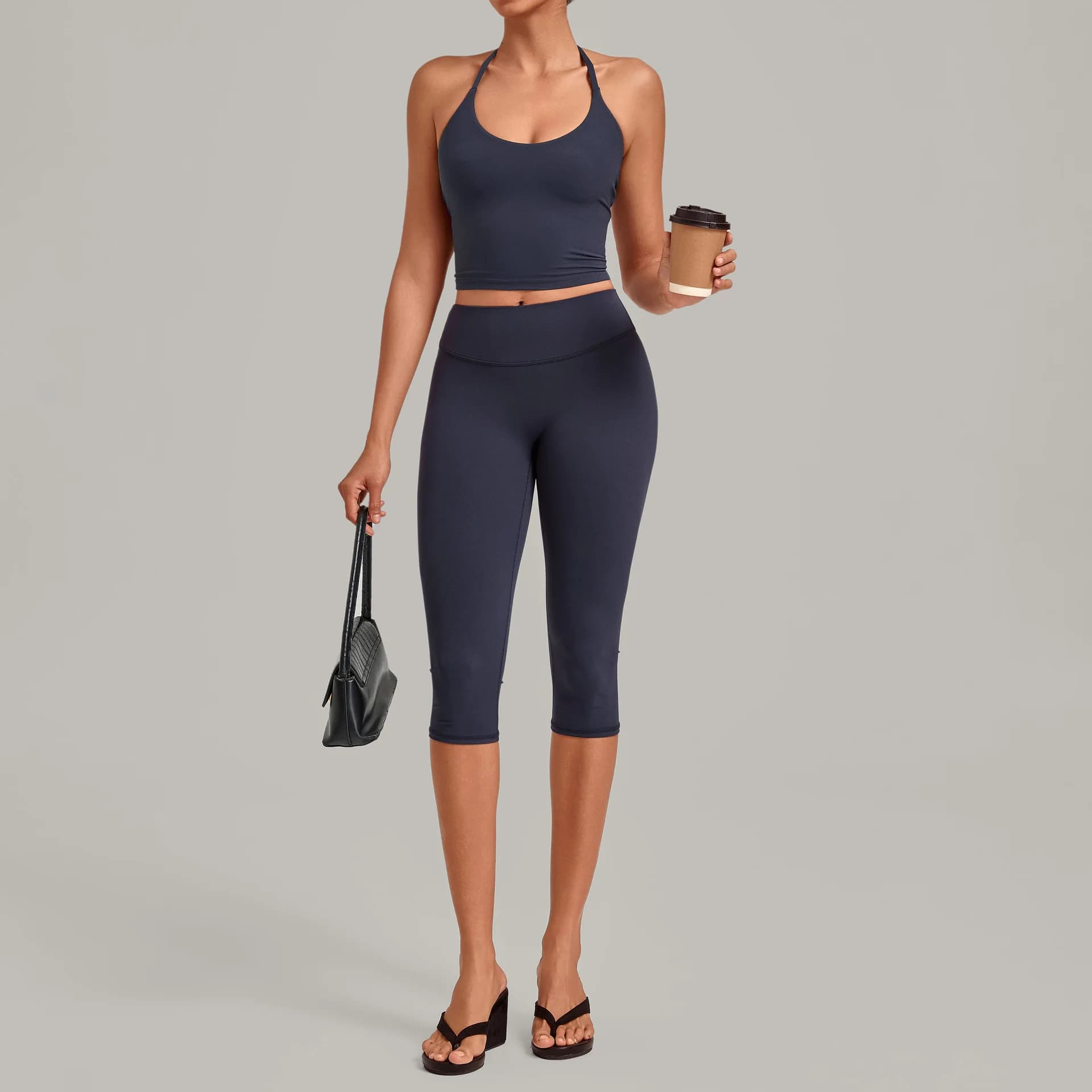 Women's High Waist Capri Yoga Set