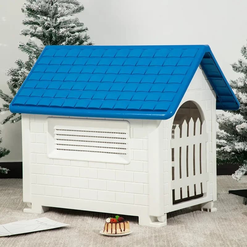 Outdoor Indoor Dog House with Rainproof Cover