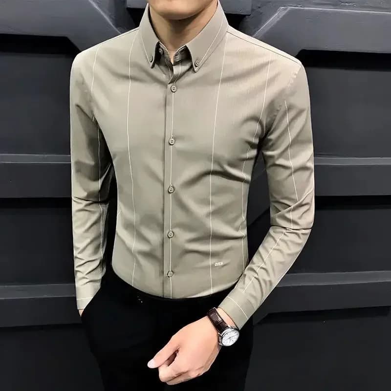 Man Tops Black Clothing Dress Shirt Shirts And Blouses For Men Business Long Sleeve New In Luxury Cotton High Quality Social Xxl