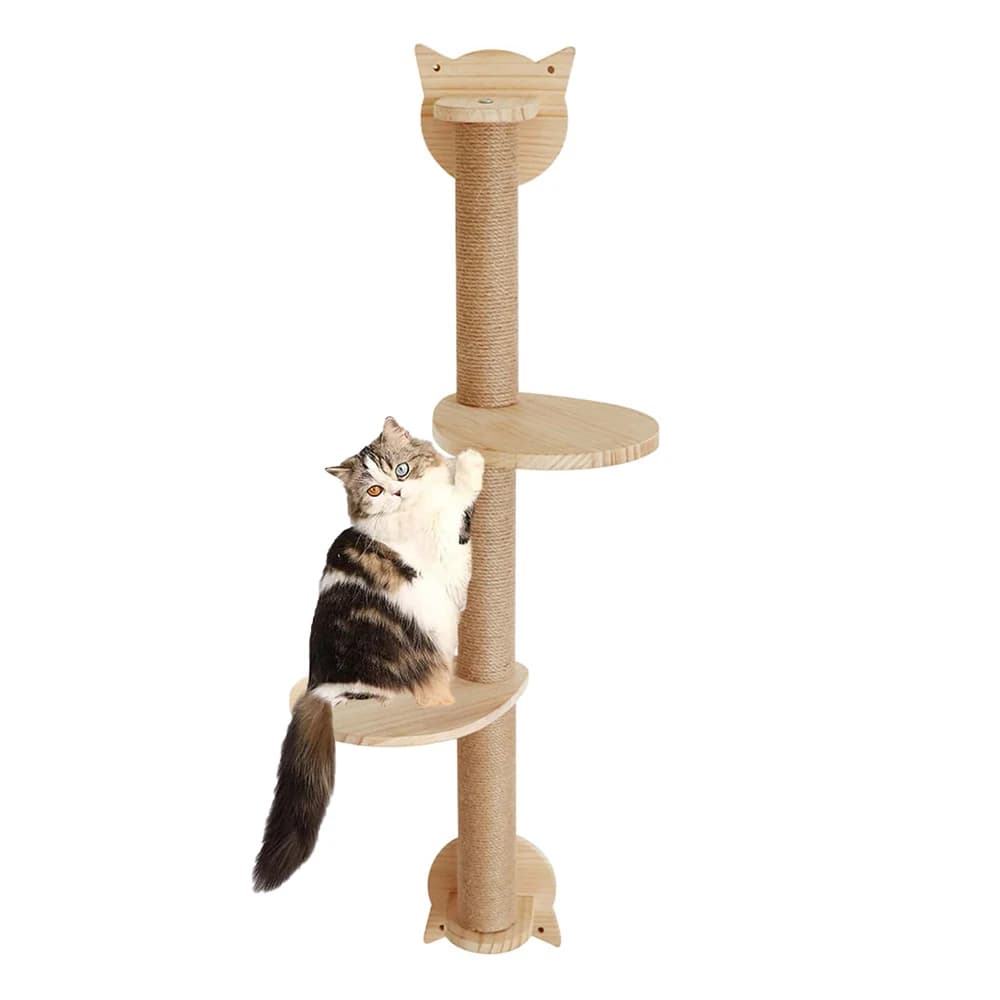 Wall Mounted Cat Scratching Tree with Perches