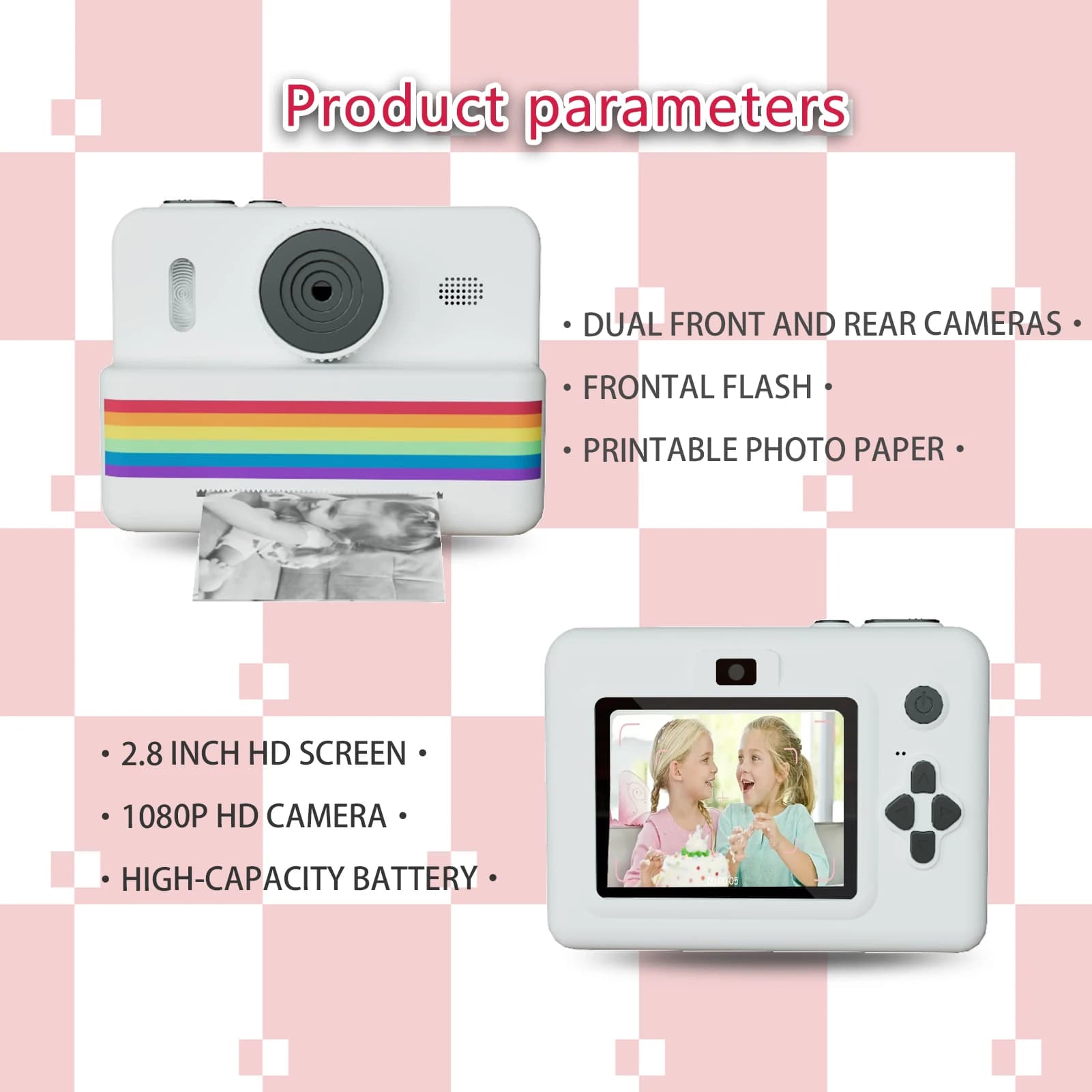 Kids Instant Print Camera with HD Video
