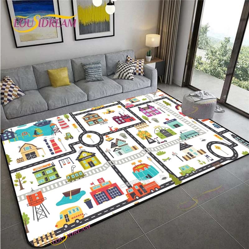 Road Traffic Non-Slip Area Rug