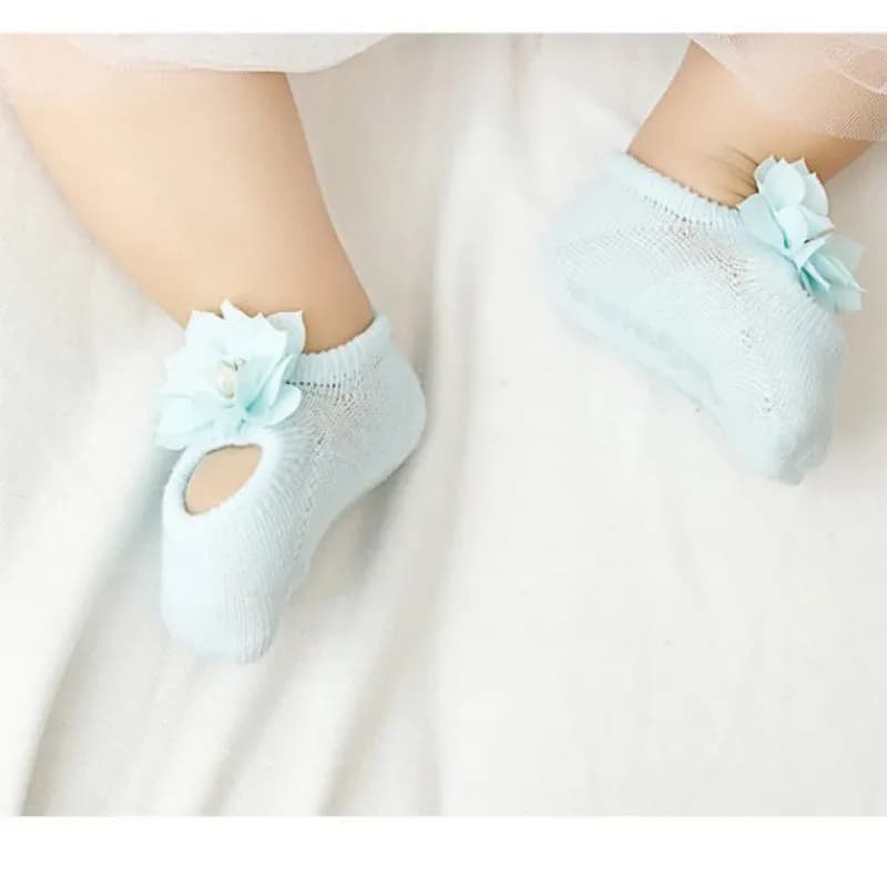 Baby Cotton Anti-Slip Socks with Bow Details