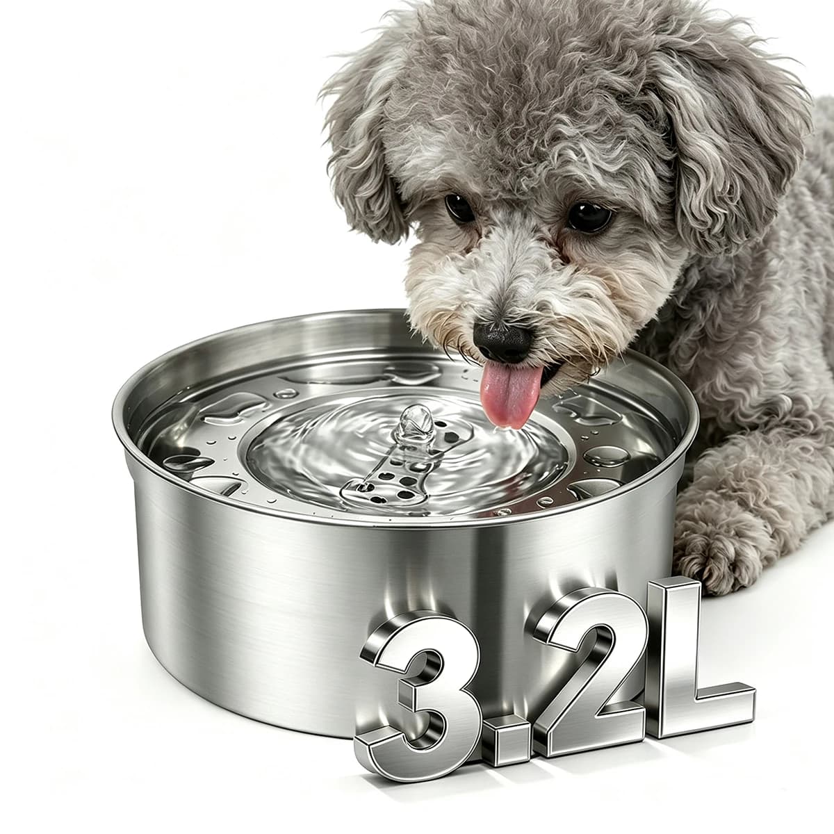 Stainless Steel Slow Pet Water Bowl