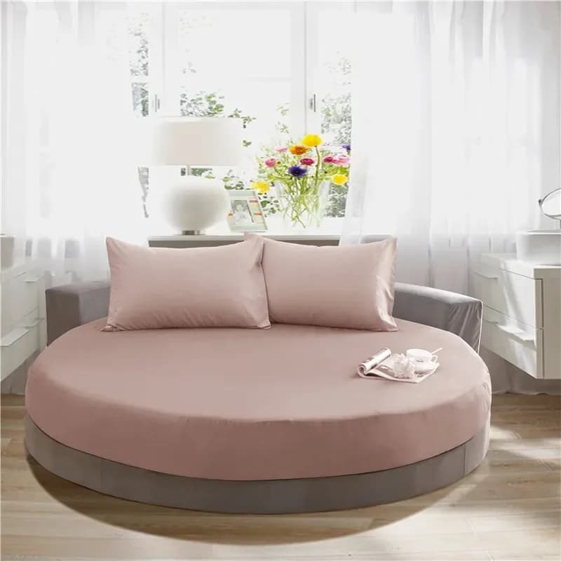 Round Cotton Fitted Sheet Set