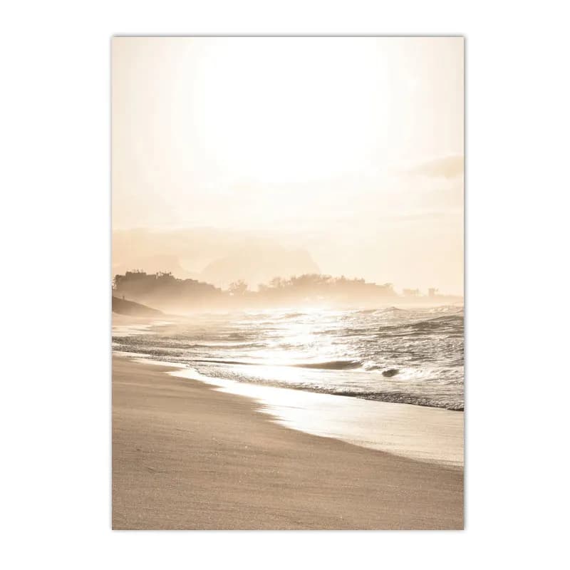 Natural Scenery Reed Grass Beach Canvas Wall Art