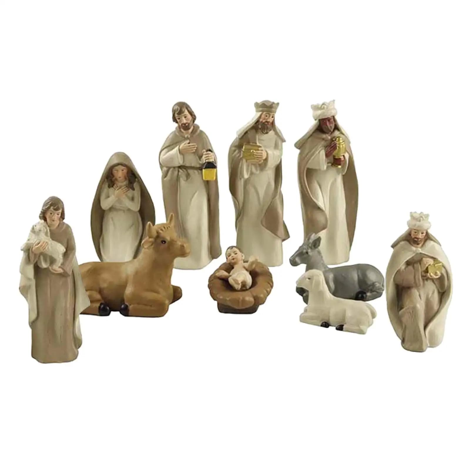 10-Piece Resin Nativity Set with Holy Family and Kings