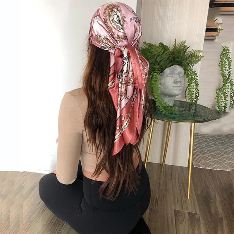 Square Silk Feeling Scarf