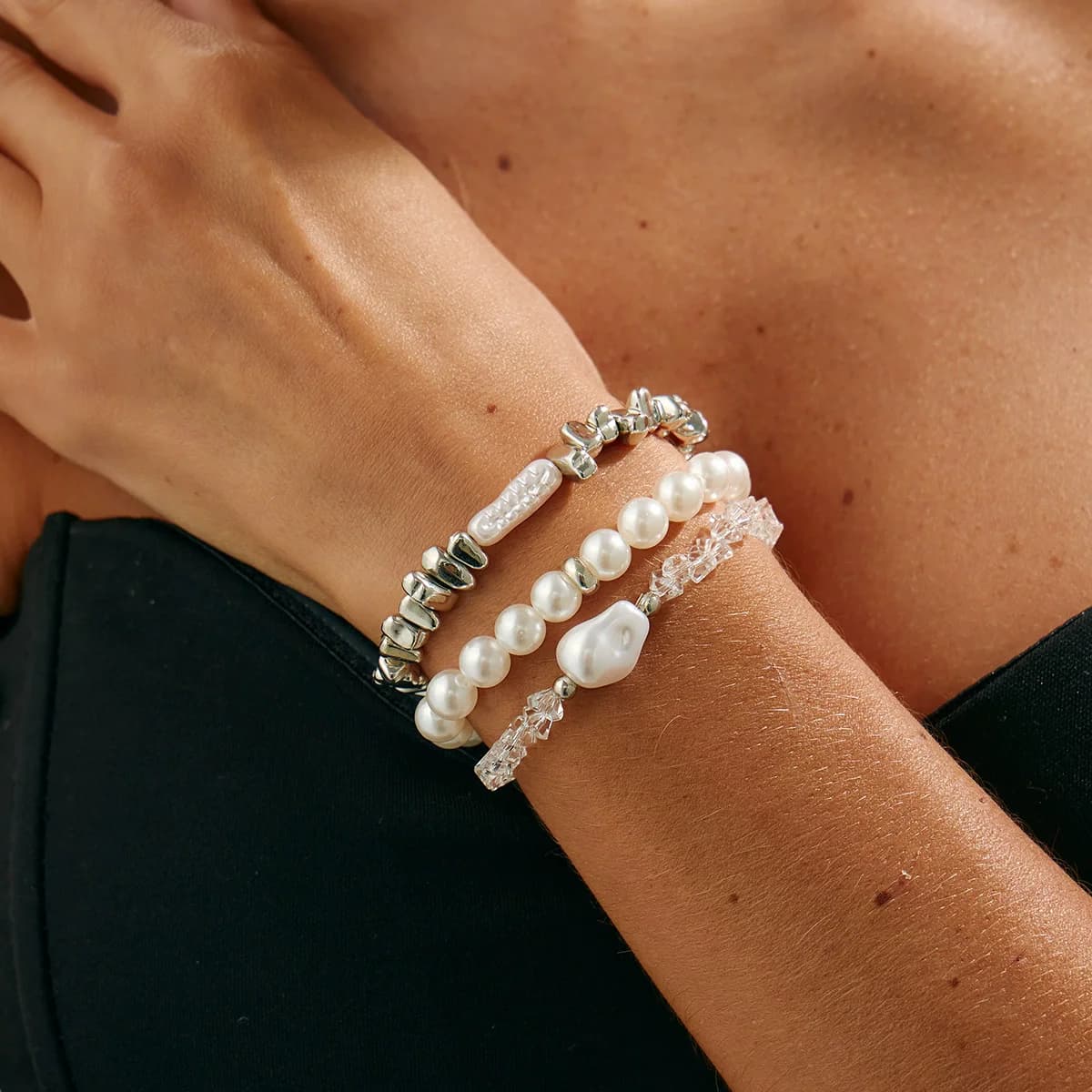 Vintage Pearl Bead Chain Bracelet