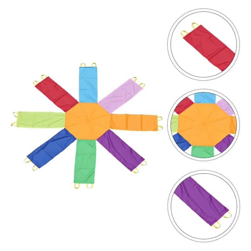 Rainbow Octagonal Play Parachute