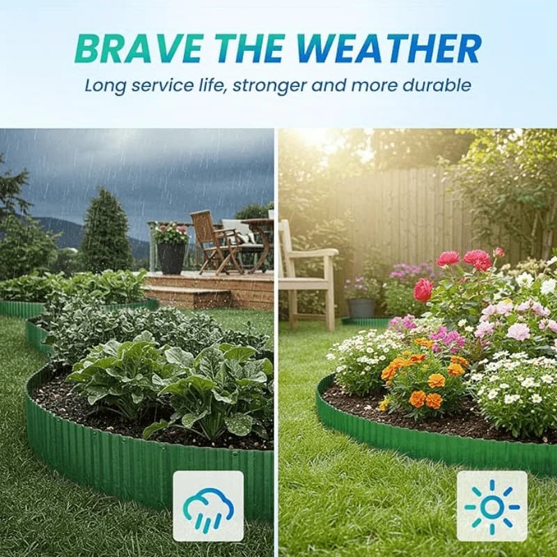 Garden Border Edging Landscape Border Weatherproof Landscape Border Edging Corrugated Corrugated Garden Edging