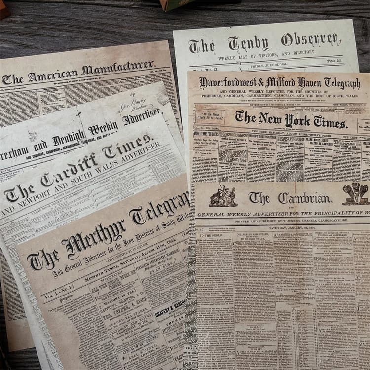 Vintage Newspaper Print Paper Pack